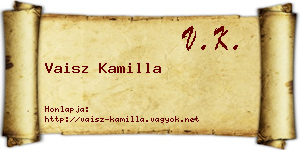 Vaisz Kamilla névjegykártya